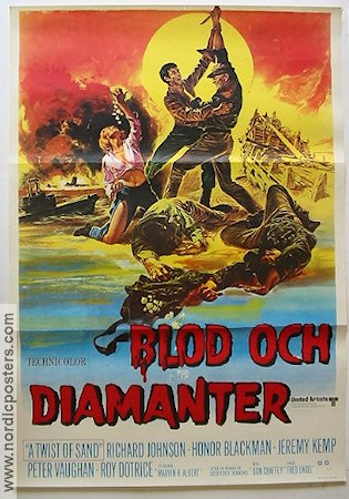 Blod och diamanter 1968 poster Richard Johnson Honor Blackman