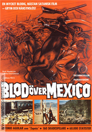 Blod över Mexico 1970 poster Antonio Aguilar Armando Acosta David Alejandro Felipe Cazals Filmen från: Mexico