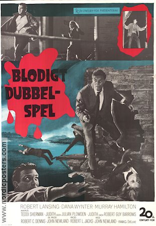 Blodigt dubbelspel 1967 poster Robert Lansing Dana Wynter John Newland Från TV