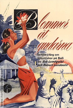 Blommor åt gudarna 1957 poster Eric Lundqvist Robert Lundahl Dokumentärer