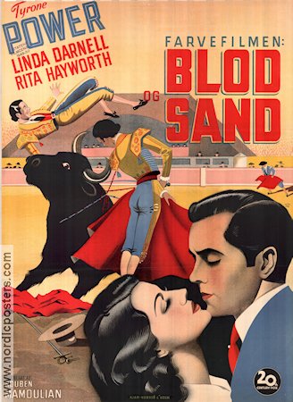 Blood and Sand 1941 poster Tyrone Power Linda Darnell Rita Hayworth Rouben Mamoulian