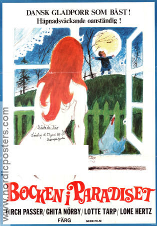 Bocken i paradiset 1962 poster Dirch Passer Ghita Nörby Ove Sprogöe Hans W Petersen Gabriel Axel Danmark
