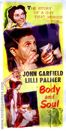 Body and Soul 1953 poster John Garfield Lilli Palmer