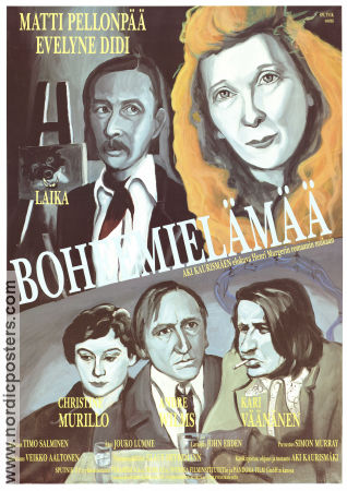 Bohemernas liv 1992 poster Matti Pellonpää Evelyne Didi André Wilms Aki Kaurismäki Finland Konstaffischer Rökning Affischen från: Finland