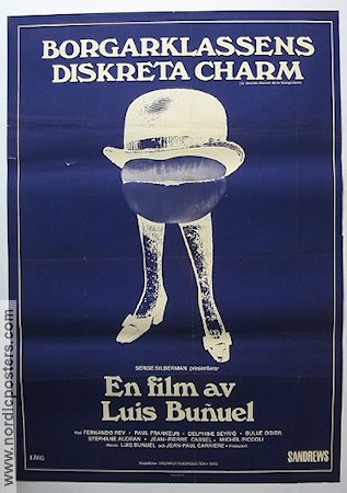 Borgarklassens diskreta charm 1973 poster Fernando Rey Luis Bunuel Konstaffischer