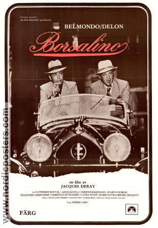 Borsalino 1970 poster Alain Delon Jean-Paul Belmondo Catherine Rouvel Jacques Deray Rökning Bilar och racing
