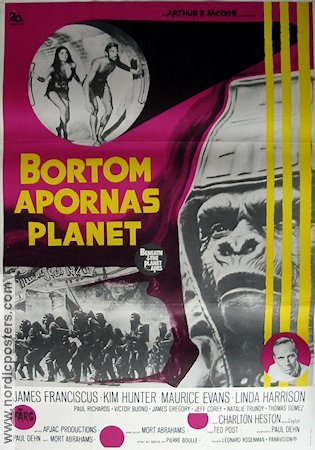 Bortom apornas planet 1970 poster James Franciscus Kim Hunter