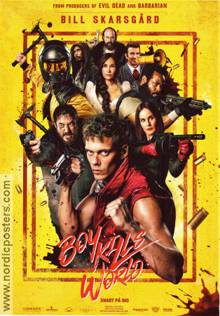Boy Kills World 2023 poster Bill Skarsgård Jessica Rothe Michelle Dockery Moritz Mohr