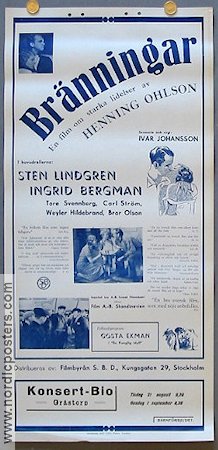 Bränningar 1935 poster Sten Lindgren Ingrid Bergman