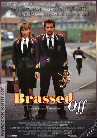 Brassed Off 1996 poster Ewan McGregor Tara Fitzgerald Pete Postlethwaite Mark Herman Instrument