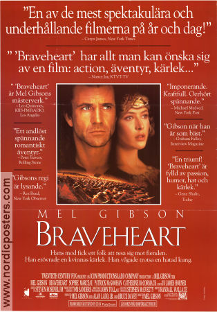 Braveheart 1995 poster Sophie Marceau Patrick McGoohan Catherine McCormack Mel Gibson