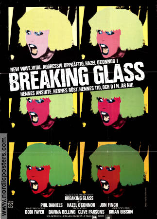 Breaking Glass 1980 poster Hazel O´Connor Phil Daniels Brian Gibson Rock och pop Punk