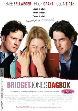 Bridget Jones dagbok 2001 poster Renée Zellweger Hugh Grant Colin Firth Sharon Maguire Romantik