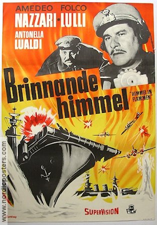 Brinnande himmel 1959 poster Amedeo Nazzari Brand Krig