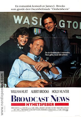 Broadcast News 1987 poster William Hurt Holly Hunter Albert Brooks James L Brooks Tidningar