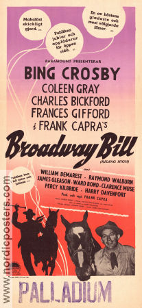 Broadway Bill 1950 poster Bing Crosby Frank Capra Hästar