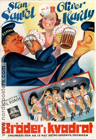 Bröder i kvadrat 1936 poster Stan Laurel Oliver Hardy Laurel and Hardy Harry Lachman