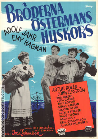 Bröderna Östermans huskors 1945 poster Adolf Jahr Emy Hagman Artur Rolén John Elfström Ivar Johansson