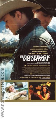 Brokeback Mountain 2005 poster Heath Ledger Jake Gyllenhaal Michelle Williams Ang Lee Berg