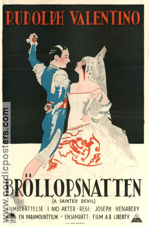 Bröllopsnatten 1924 poster Rudolph Valentino Nita Naldi Joseph Henabery Dans