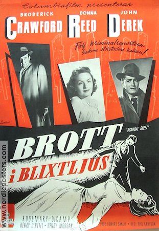 Brott i blixtljus 1952 poster Broderick Crawford Donna Reed John Derek Phil Karlson Film Noir