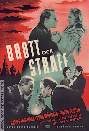 Brott och straff 1946 poster Gunn Wållgren Sigurd Wallén Hampe Faustman