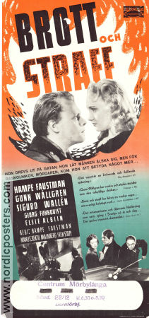 Brott och straff 1946 poster Gunn Wållgren Sigurd Wallén Hampe Faustman