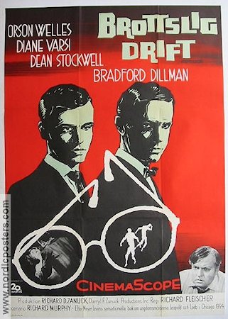 Brottslig drift 1959 poster Orson Welles Glasögon
