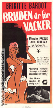 Bruden är för vacker 1956 poster Brigitte Bardot Micheline Presle Louis Jourdan Pierre Gaspard-Huit