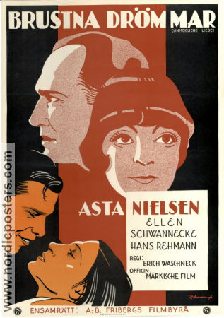 Brustna drömmar 1932 poster Asta Nielsen Ery Bos Erich Waschneck