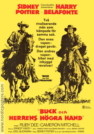 Buck och herrens högra hand 1972 poster Harry Belafonte Ruby Dee Sidney Poitier