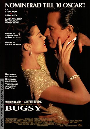 Bugsy 1991 poster Warren Beatty Annette Bening Harvey Keitel Ben Kingsley Barry Levinson Maffia