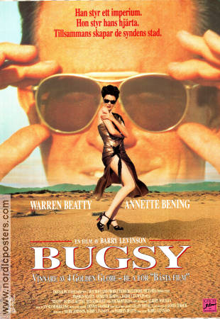 Bugsy 1991 poster Warren Beatty Annette Bening Harvey Keitel Barry Levinson Maffia Glasögon Strand
