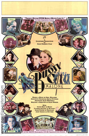 Bugsy Malone 1976 poster Jodie Foster Scott Baio Florence Garland Alan Parker Musikaler Barn