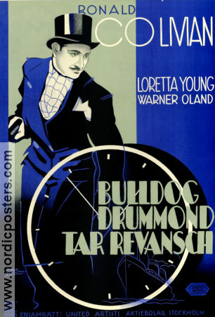 Bulldogg Drummond tar revansch 1934 poster Ronald Colman Loretta Young Warner Oland Roy Del Ruth