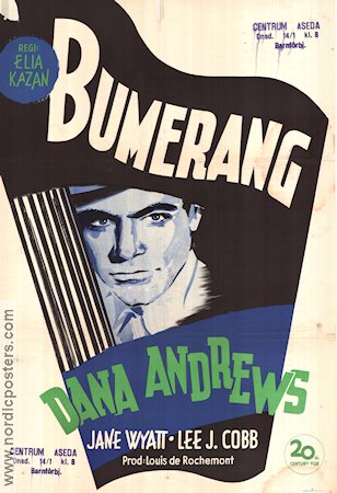 Bumerang 1947 poster Dana Andrews Elia Kazan Film Noir