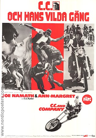 C C och hans vilda gäng 1970 poster Joe Namath Ann-Margret William Smith Seymour Robbie Motorcyklar