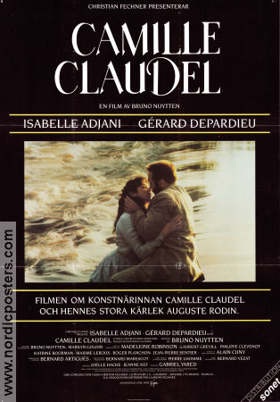 Camille Claudel 1988 poster Isabelle Adjani Gerard Depardieu Bruno Nuytten