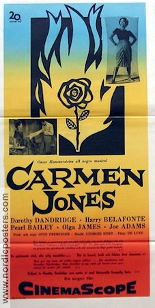 Carmen Jones 1955 poster Harry Belafonte Dorothy Dandridge Oscar Hammerstein Otto Preminger Musikaler Black Cast