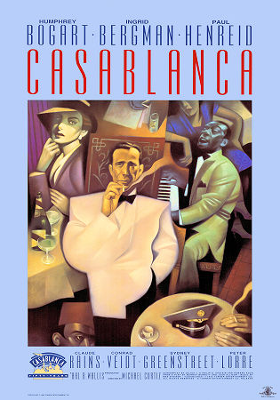 Casablanca 1942 poster Ingrid Bergman Humphrey Bogart Paul Henreid Peter Lorre Michael Curtiz Hitta mer: Nazi Konstaffischer