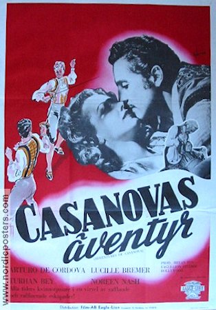 Casanovas äventyr 1948 poster Arturo de Cordova