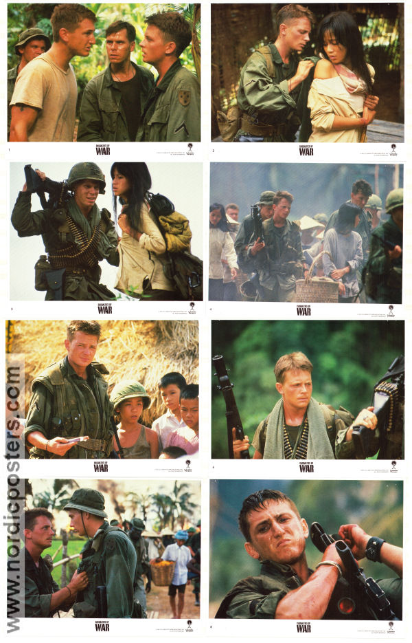 Casualties of War 1989 lobbykort Michael J Fox Sean Penn Don Harvery Brian De Palma Krig