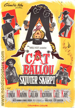 Cat Ballou 1965 poster Jane Fonda Lee Marvin Nat King Cole Elliot Silverstein