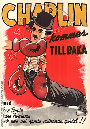 Chaplin kommer tillbaka 1917 poster Charlie Chaplin Edna Purviance Ben Turpin Hitta mer: Silent movie Boxning