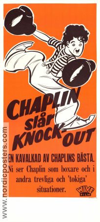 Chaplin slår knock-out 1955 poster Charlie Chaplin Boxning