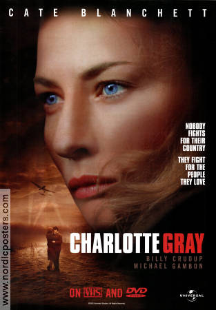 Charlotte Gray DVD 2001 poster Cate Blanchett Gillian Armstrong