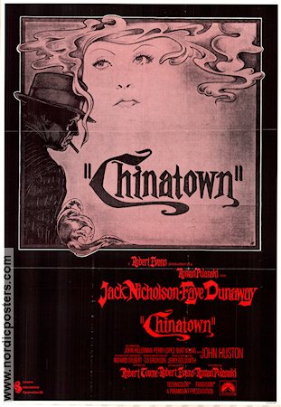 Chinatown 1974 poster Jack Nicholson Faye Dunaway Roman Polanski Rökning