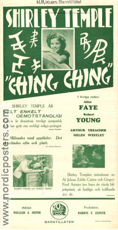 Ching-Ching 1936 poster Shirley Temple Alice Faye Robert Young William A Seiter Musikaler