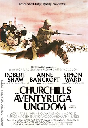 Churchills äventyrliga ungdom 1972 poster Robert Shaw Anne Bancroft