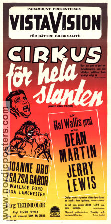 Cirkus för hela slanten 1954 poster Dean Martin Jerry Lewis Joseph Pevney Cirkus